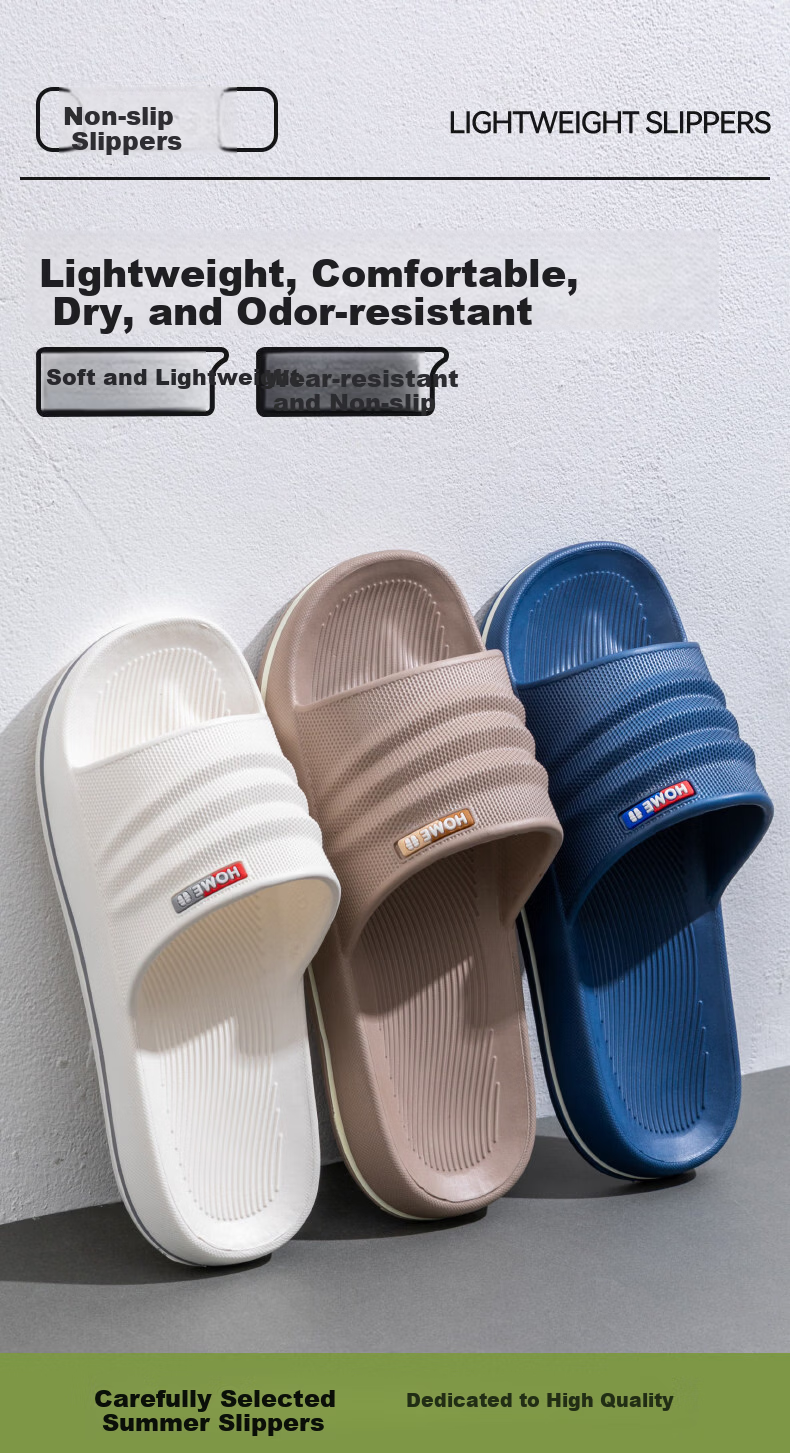 OHMYK Non-Slip Slippers for Men Summer Outdoor Indoor Bathroom Thick Sole EVA Sandals for Women Pink Size 36-37 1