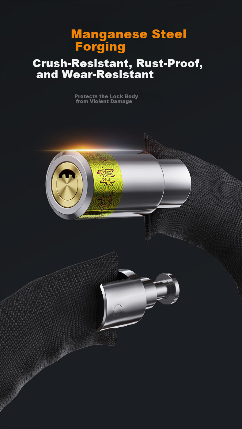 Huangchi Heavy-Duty Anti-Cut Chain Lock for Bicycle, Door, Glass Door, Electric Vehicle, Motorcycle, Anti-Theft 7