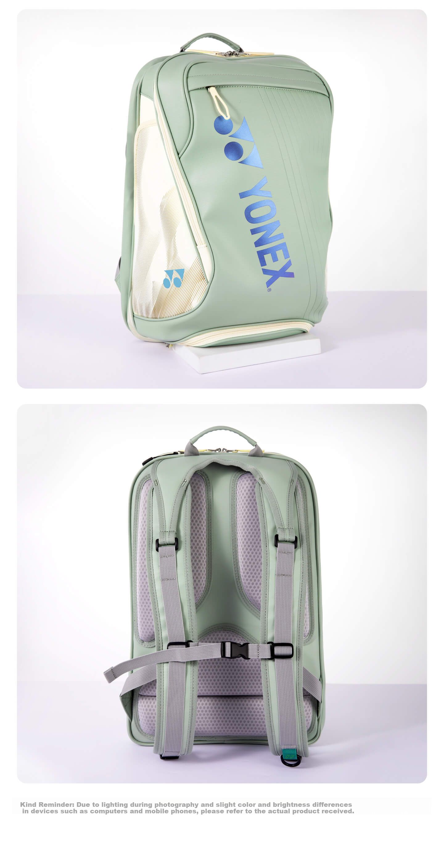 YONEX Badminton Backpack National Team Edition with Separate Shoe Compartment Large Capacity Double Shoulder Bag BA02612EX Smoky Green 11