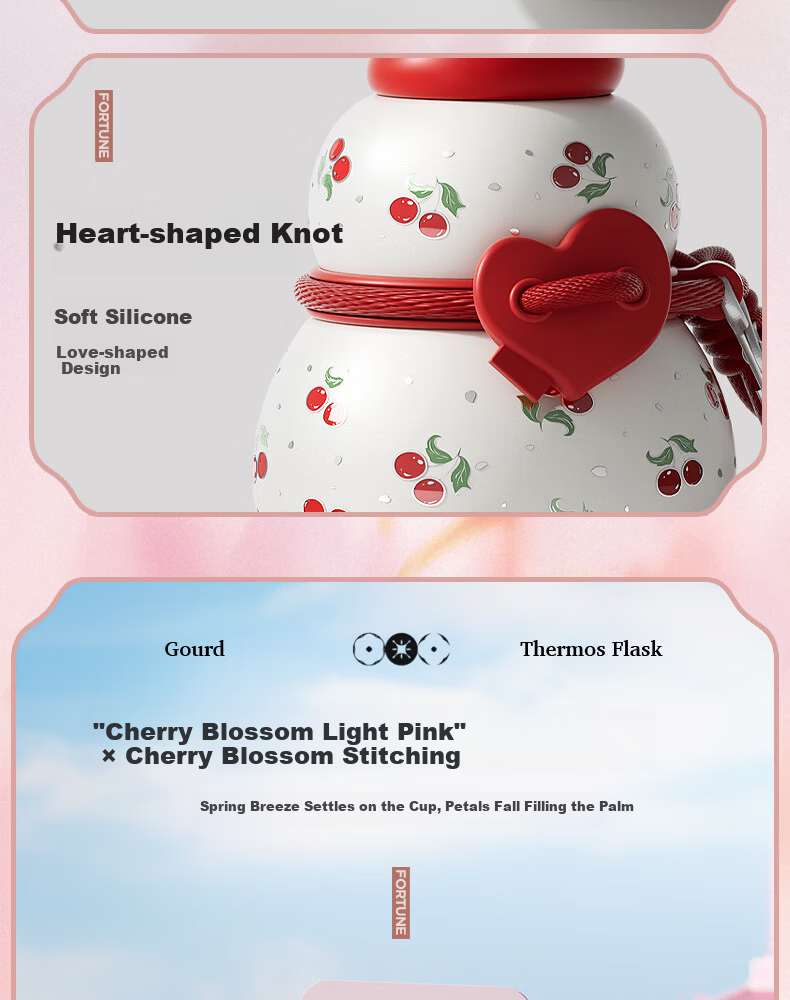 Sidomi Insulated Water Bottle for Women Gourd Shape Double Drinking 316 Stainless Steel High-Value Practical 520 Valentine's Day Birthday Gift 15