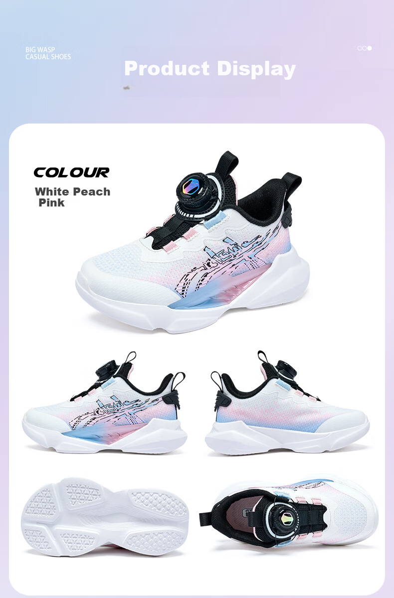 BIG WASP Kids Boys Sports Shoes Girls Running Shoes Casual Spring Autumn D112531897 Cherry Pink Purple Size 31 13