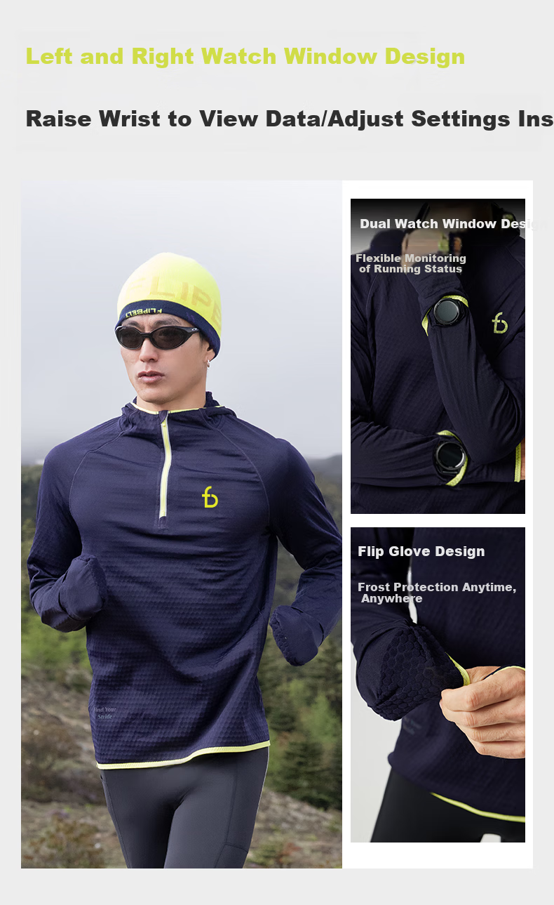 Flipbelt Women's Running Hoodie Long Sleeve Breathable Moisture-Wicking Quick-Dry Thermal Base Layer T-Shirt, Electric Yellow, Size S 2