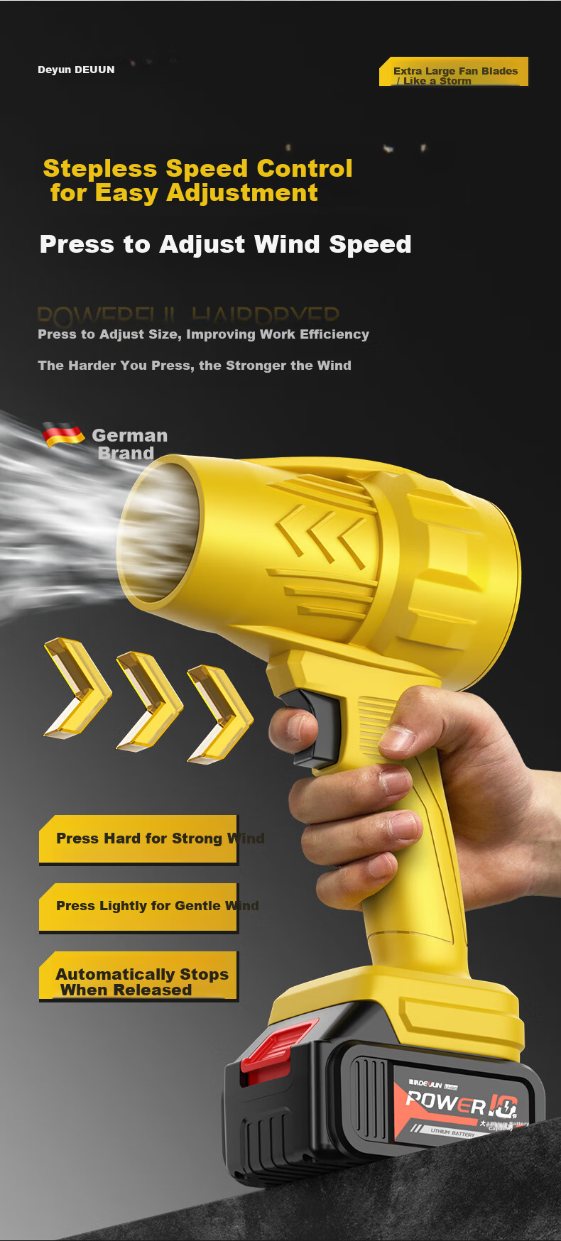 Deyun Handao Violent Fan Car Wash Storm Snow Turbo Industrial Blower High Power Strong Blower Dust Blower 4