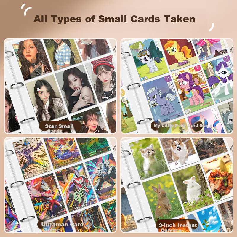 XINSHIDA Nine-Grid Card Album Storage Binder Large Capacity 3-Inch Photo Album Star Collection Card Holder Photo Paper High-Quality 180-Card Photo Book 3