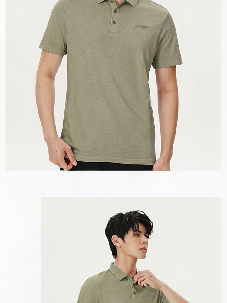 LI-NING Men's Polo Shirt Short Sleeve 2026 Summer New High-End Cotton Breathable T-Shirt Collar Casual Sportswear 25