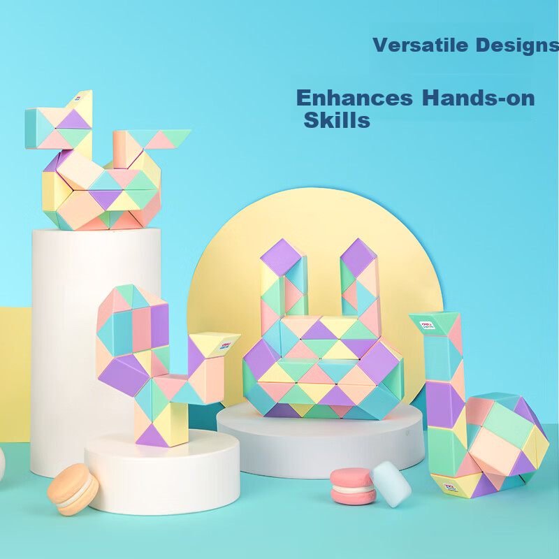 Deli 24-Segment Macaron Color Magic Ruler Cube Transformable Birthday Gift Back-to-School Toy YP104