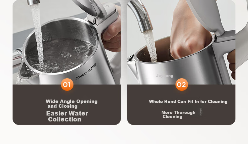 Joyoung Electric Kettle U-Bottom 5-Stage Temperature Control 1.7L 316L Stainless Steel Baby-Grade Seamless Inner Liner No Glue 17WU2T 10