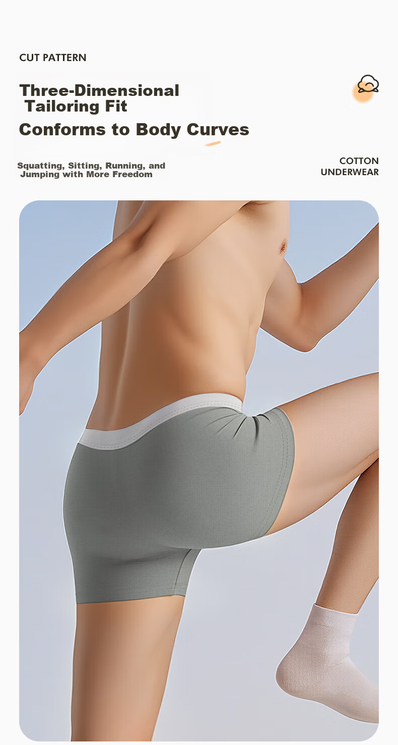 Baicaoyuan Disposable Men's Cotton EO Sterilized No-Wash Boxer Briefs with Gusset Travel Portable Daily Disposable Underwear 2XL 5-Pack Gray 8
