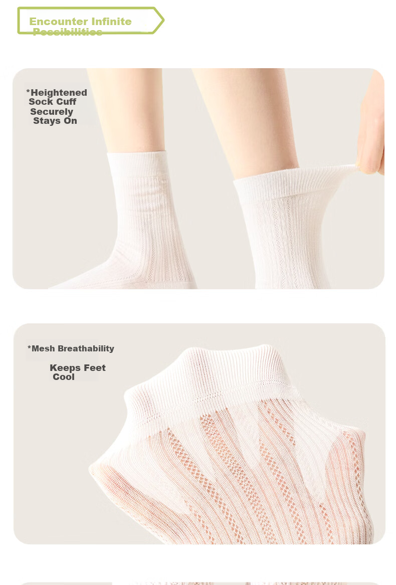 Qihaiqiu Women's Disposable Summer Thin Mesh Breathable Calf Socks Ballet Style Long Socks Black 10 Pairs 3