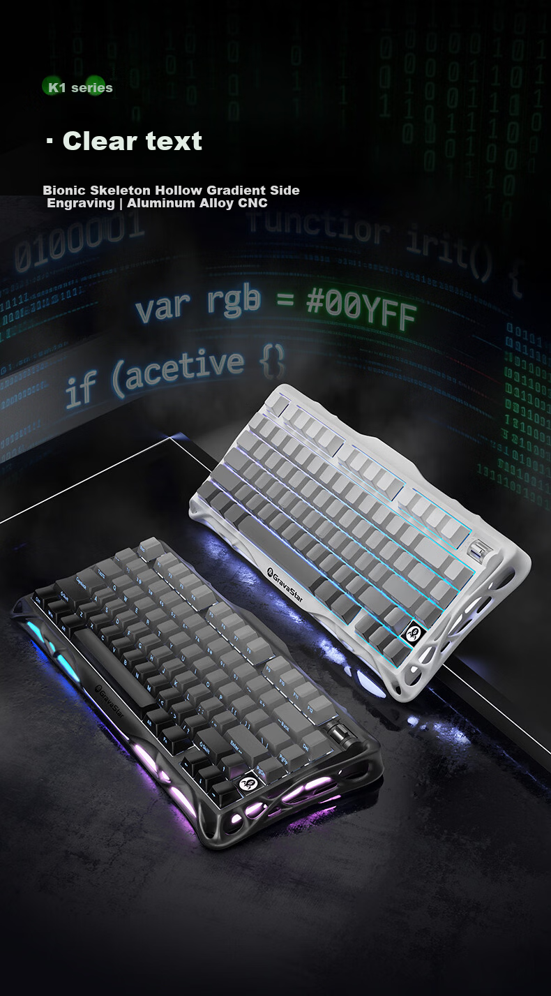 GravaStar Gasket Mechanical Keyboard, Gaming Wireless Wired Bluetooth Tri-Mode Gasket Customizable Keyboard And Mouse Set, Explorer Black Gift Box Editio 1