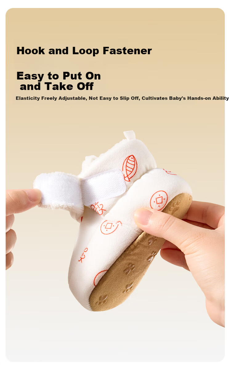 AIBEDILA Infant Walking Shoes, Autumn And Winter Style, 0-12 Months Pre-Walking Shoes, Soft-Soled Cotton Shoes for Young Infants, Warm for Winter 7