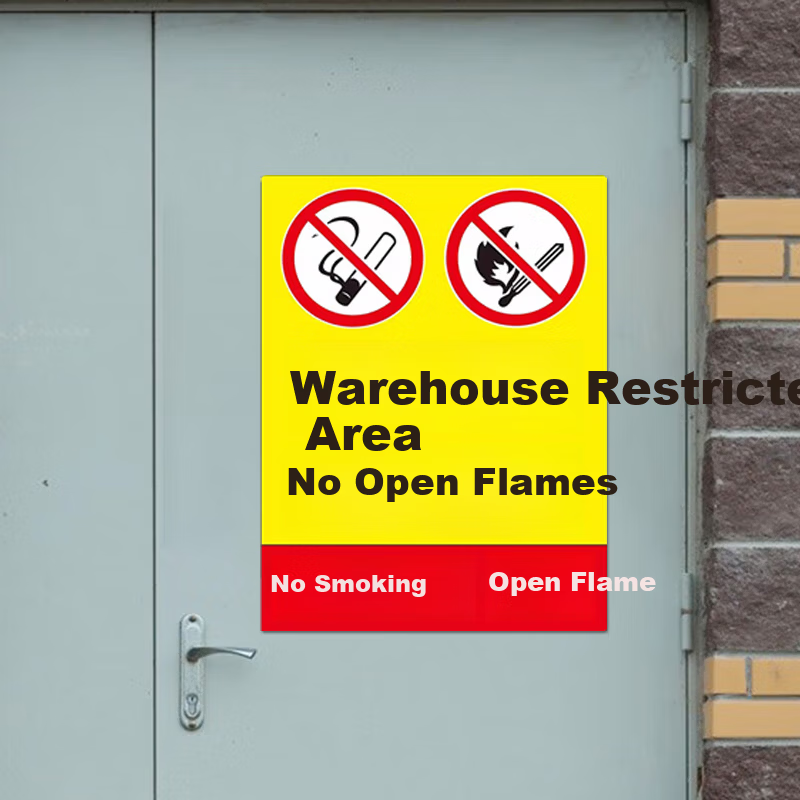 Aimo Warehouse Restricted Area Sign No Smoking Fire Safety Workshop Fire Prevention Sign 20x30cm Pack of 5 4