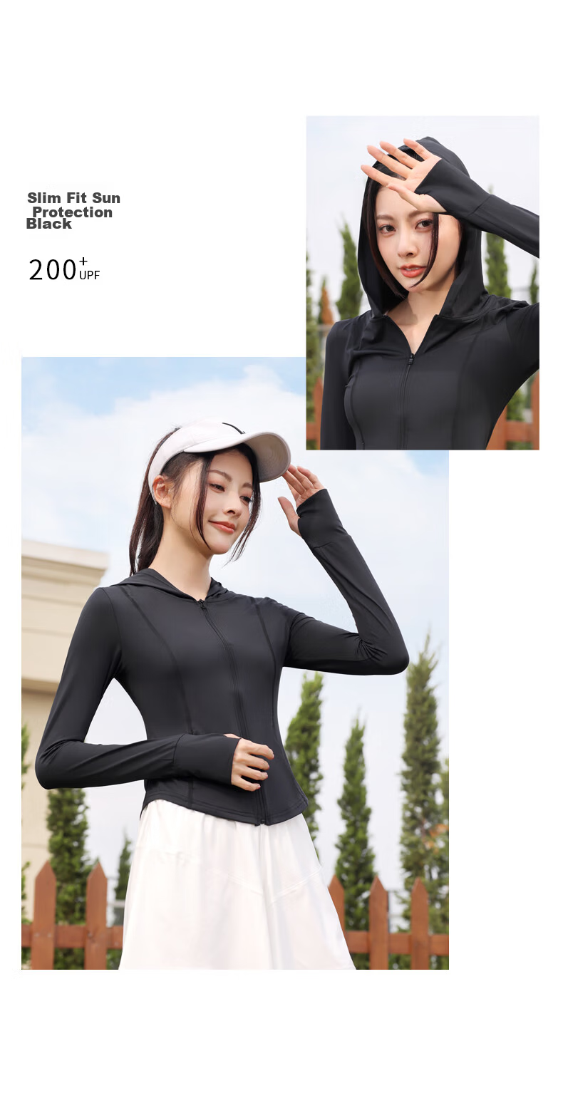 LangSha Sun Protection Clothing for Women, Spring And Summer Ice Silk Cool-Feeling Slim-Fit UV Protection Breathable Outdoor Cycling Skin Coat 10