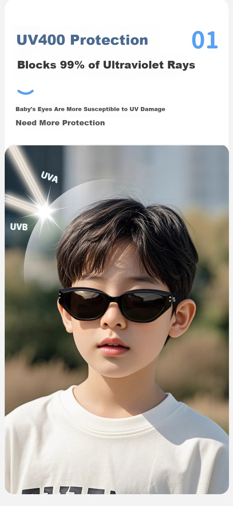 FENCHI Cat Eye Kids Sunglasses Boys Stylish Large Kids New Polarized UV Protection Girls Baby Sunglasses 4