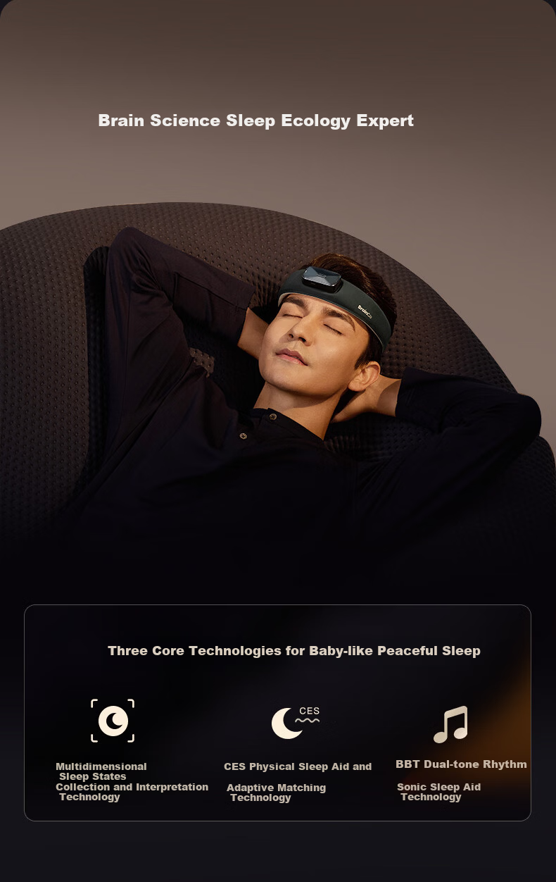 BrainCo Deep Dolphin Easleep Brain-Computer Intelligent Sleep Aid Device [Strap Version] Sleep Monitor CES Sleep Aid 520 Gift for Men Birthday Gift 4