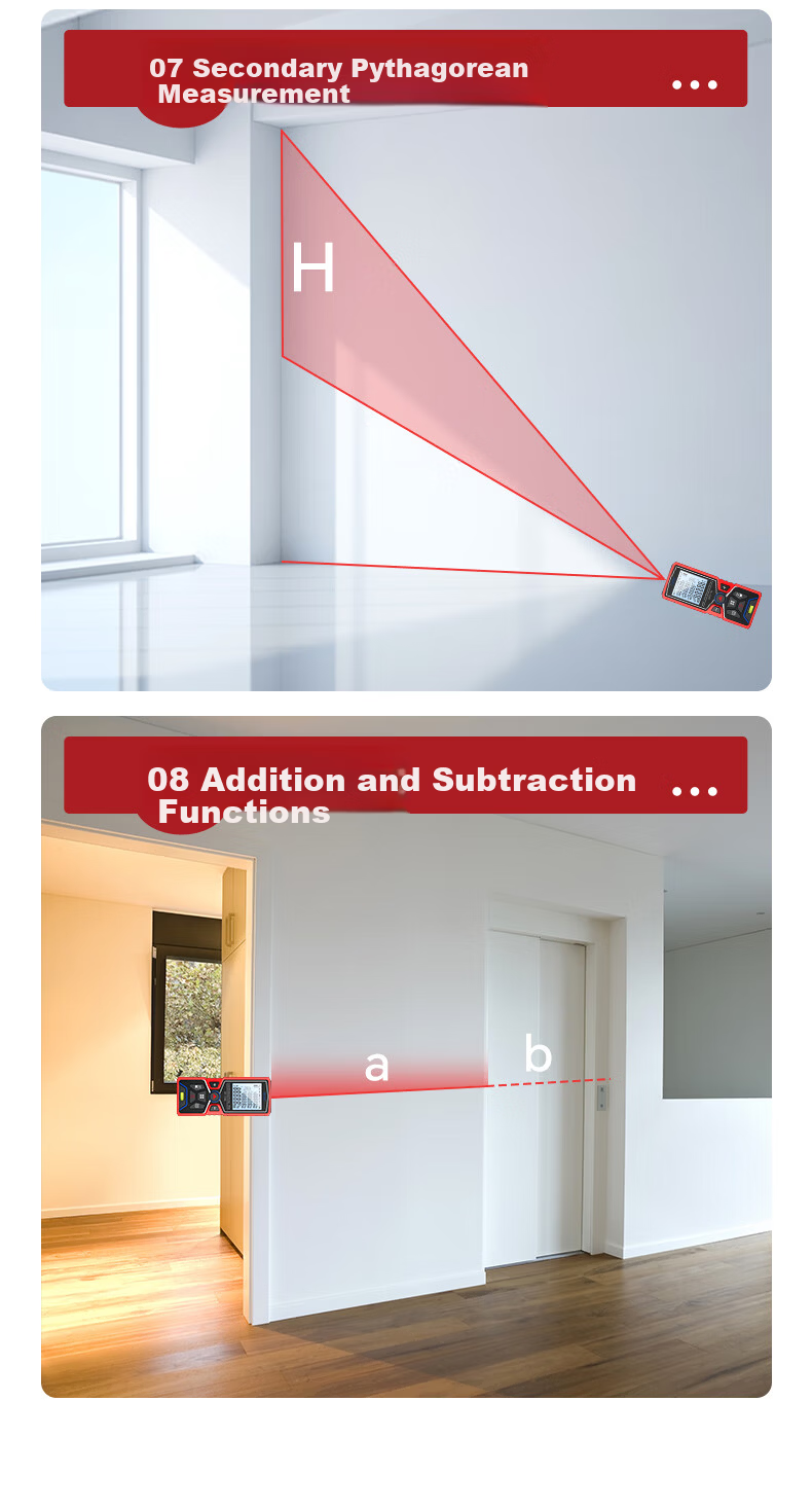Smart Mouse NF-278G-60 Green Light Laser Distance Meter Handheld High-Precision Electronic Ruler Infrared Room Measuring Device 60m Range Millimeter Accuracy 8