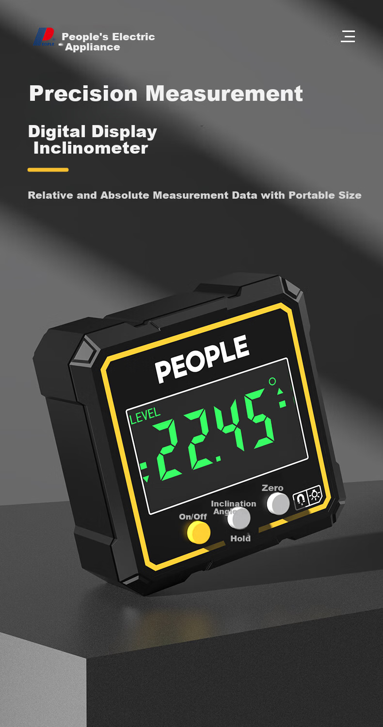 People's Digital Inclinometer Box Electronic Digital Level with Magnetic Angle Meter Slope Gradient Ruler RE-DIM032S 1