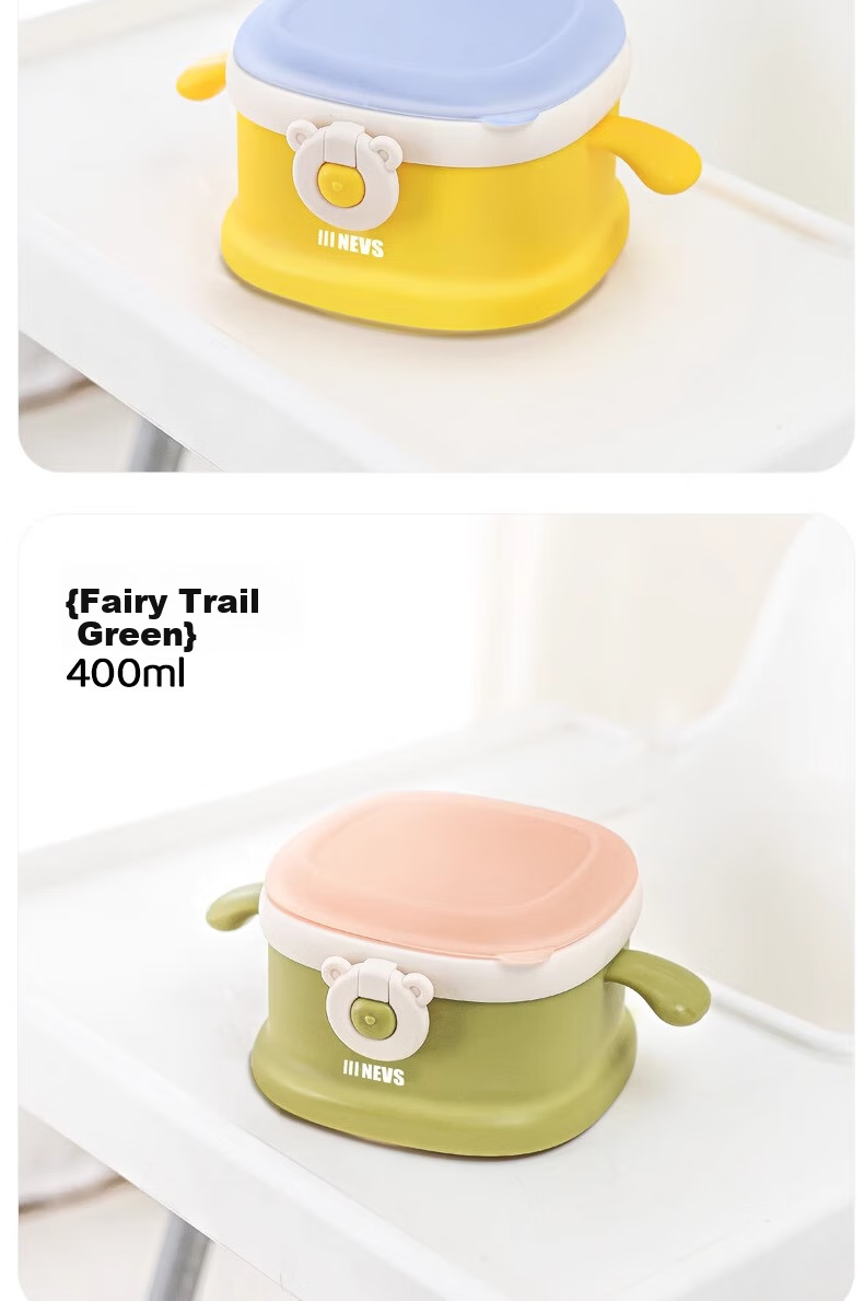 NEVS Square Baby Water-Filled Insulated Bowl Children's Tableware Suction Feeding Bowl Drop-Resistant Constant Temperature Bowl - Joseph Yellow Lunch Box 17