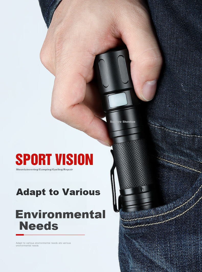 SupFire Zoomable Flashlight High Brightness Long Battery Life Outdoor Survival Mini Military Small Outdoor Light 14