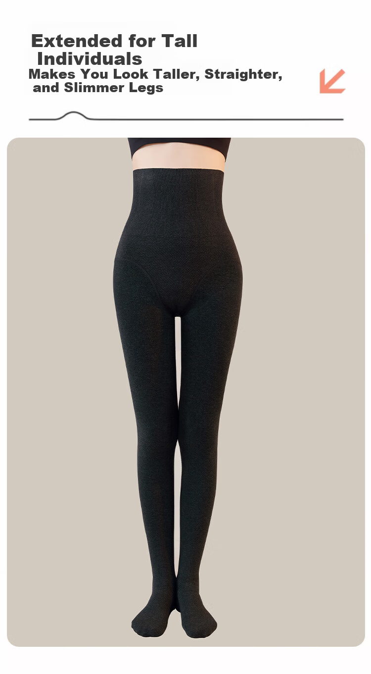 GRACEWELL Women's High-Waist Herringbone Shaping Seamless Thermal Leggings Fleece-Lined Slimming Tights for Autumn and Winter 3