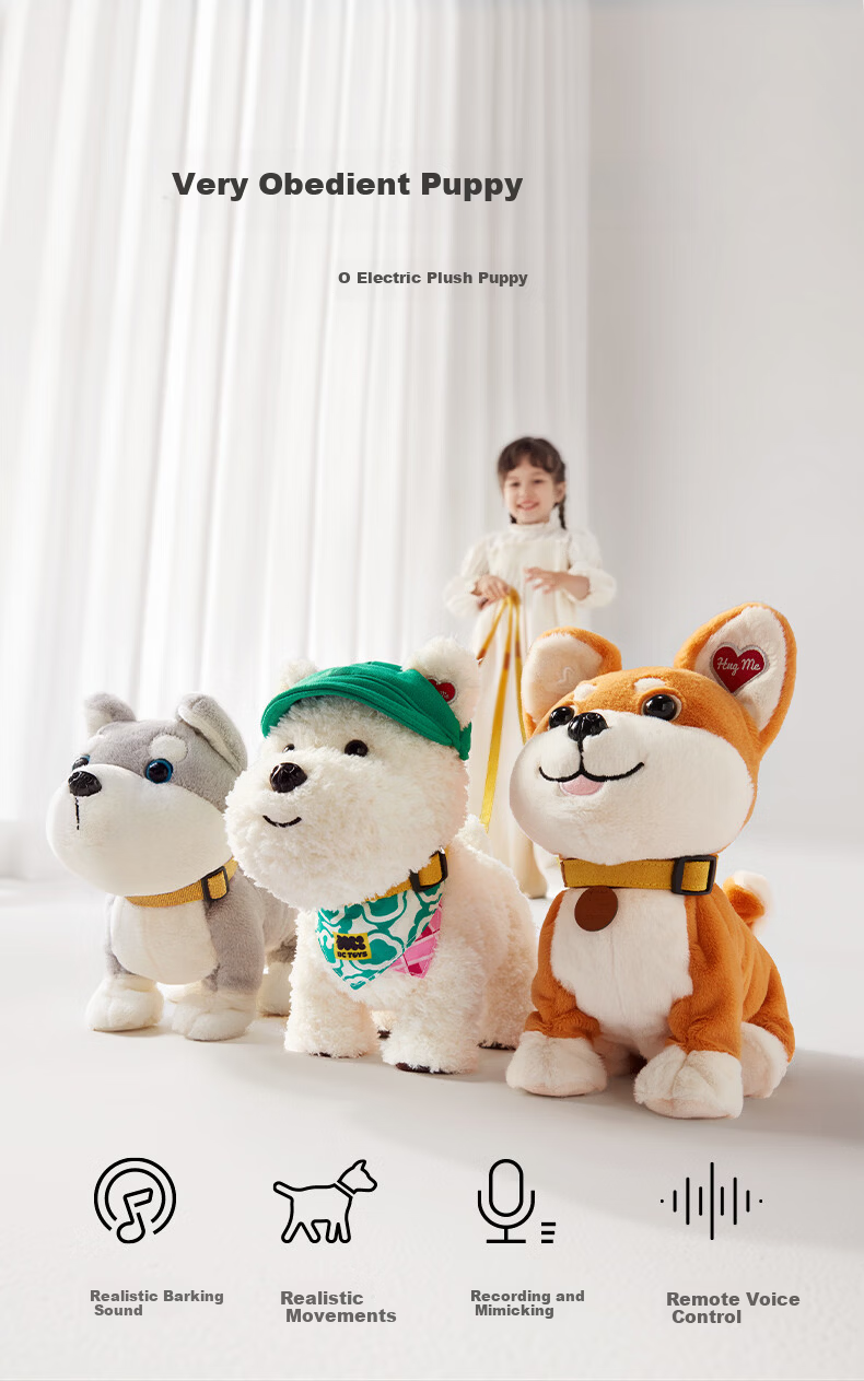 Babycare & bct Children's Plush Toy Dog Electronic Pet Husky Mi Doll Holiday Birthday New Year Gift West Highland Terrier 2