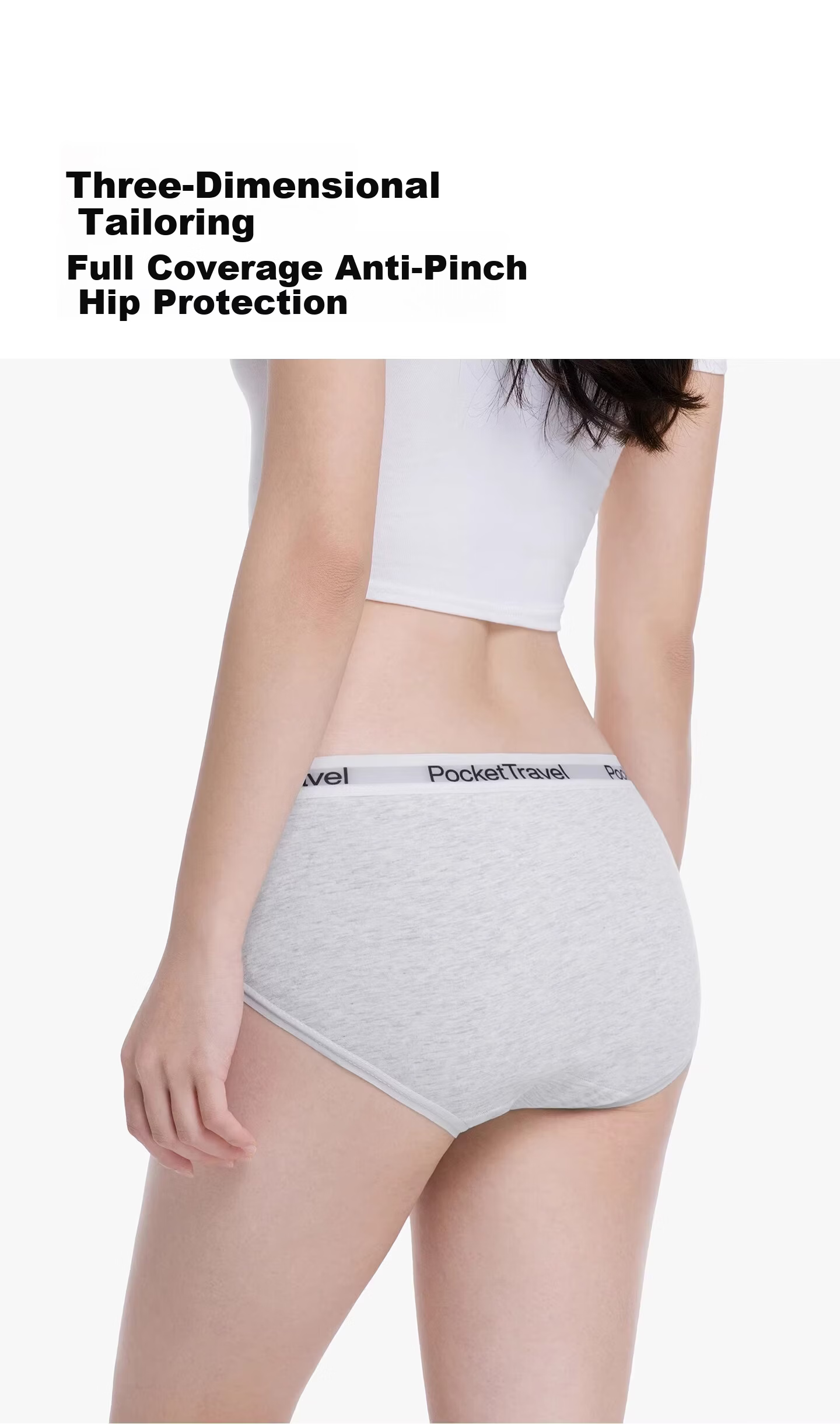 Pocket Travel Disposable Underwear for Teen Boys and Girls, Cotton, Women's and Youth, 5-Pack, Size L (100-130 lbs) 8