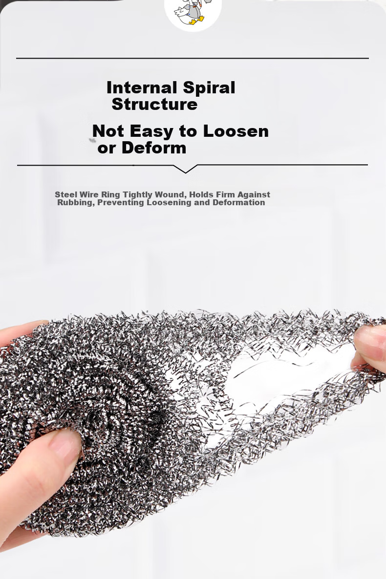 Jianya Large Stainless Steel Wire Scrubber 18g Rust Removal Metal Steel Wool 28-Pack Kitchen Dishwashing Durable Wire Balls 8