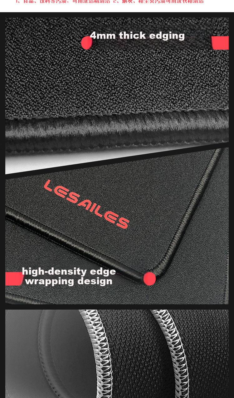 Feidun Gaming Mouse Pad FPS Smooth Textured Large Lock-Edge Computer Desk Mat Black 900x400x4mm 6