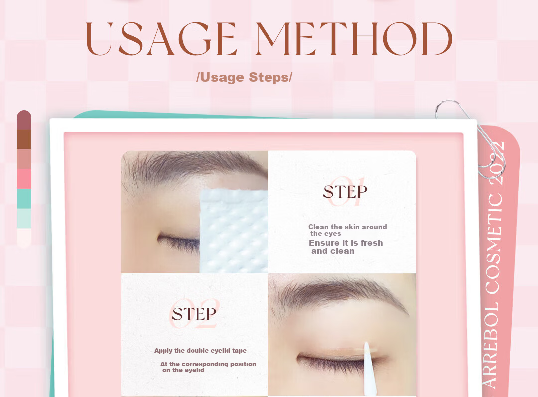Arrebol Double Eyelid Tape for Women Invisible Natural Lace Waterproof Sweatproof Anti-Puffy Eye Pads L Natural Style 105 Pieces 11