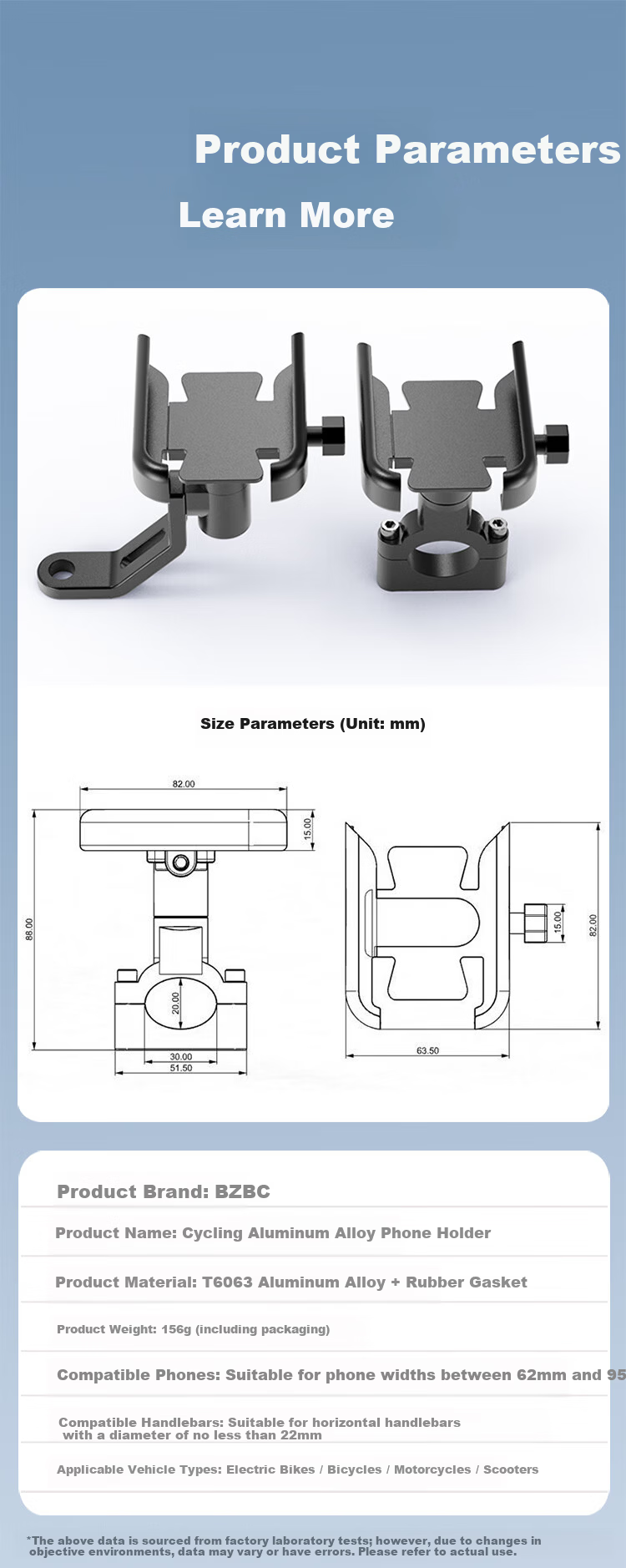 BZBC Aluminum Alloy Phone Holder for Electric Motorcycle, Electric Bicycle, Delivery Rider Shockproof Navigation Mount, Mountain Bike and Road Bike Handlebar Phone Mount 10