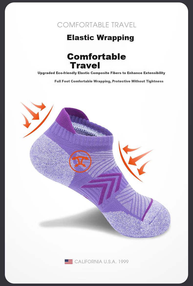 TFO 5th Generation Outdoor Sports Socks Durable Running Hiking Socks 2902567 Women's Rose Red S 5