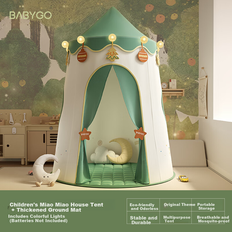 BG-BABYGO Kids Indoor Tent Playhouse Princess House Baby Outdoor Camping Small House Boys Girls Birthday First Year Gift