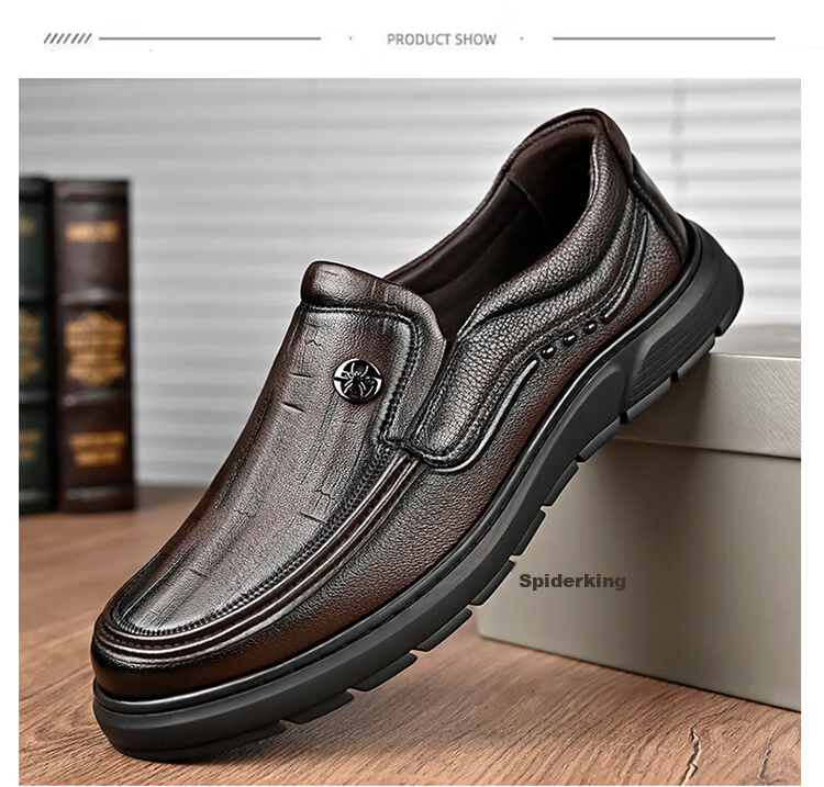 Spider King Men's Shoes 2025 Autumn Winter New Lambskin Soft Breathable Business Casual Dad Shoes Brown Size 40 15