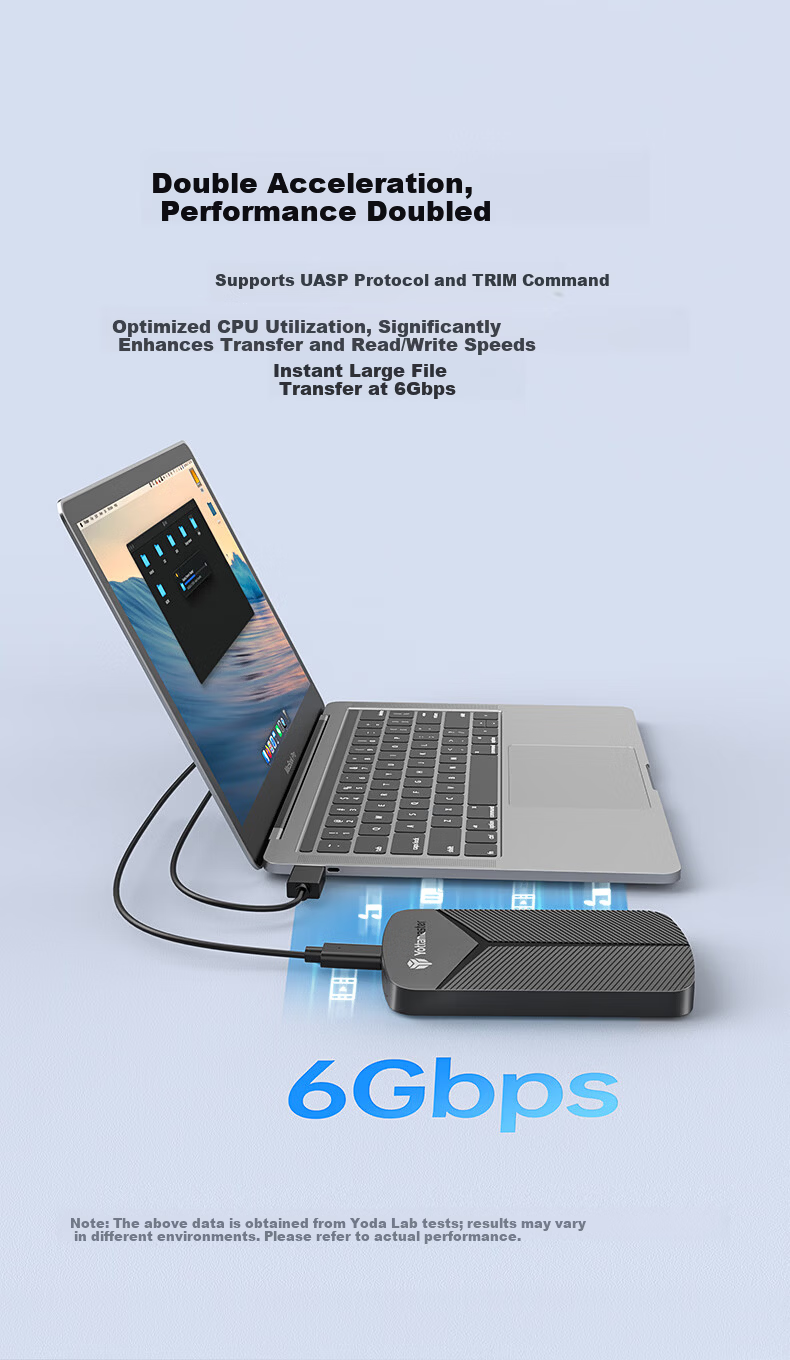 Yottamaster Type-C 2.5 Inch External Hard Drive Enclosure for SATA Mechanical and SSD HDDs PW25-1C3 5