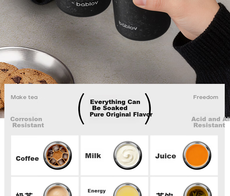 BABLOV Huaban Sen Coffee Cup Titanium Cup 99.9% Pure Titanium Insulated Water Bottle High-end Men's Birthday Gift 380ml 8