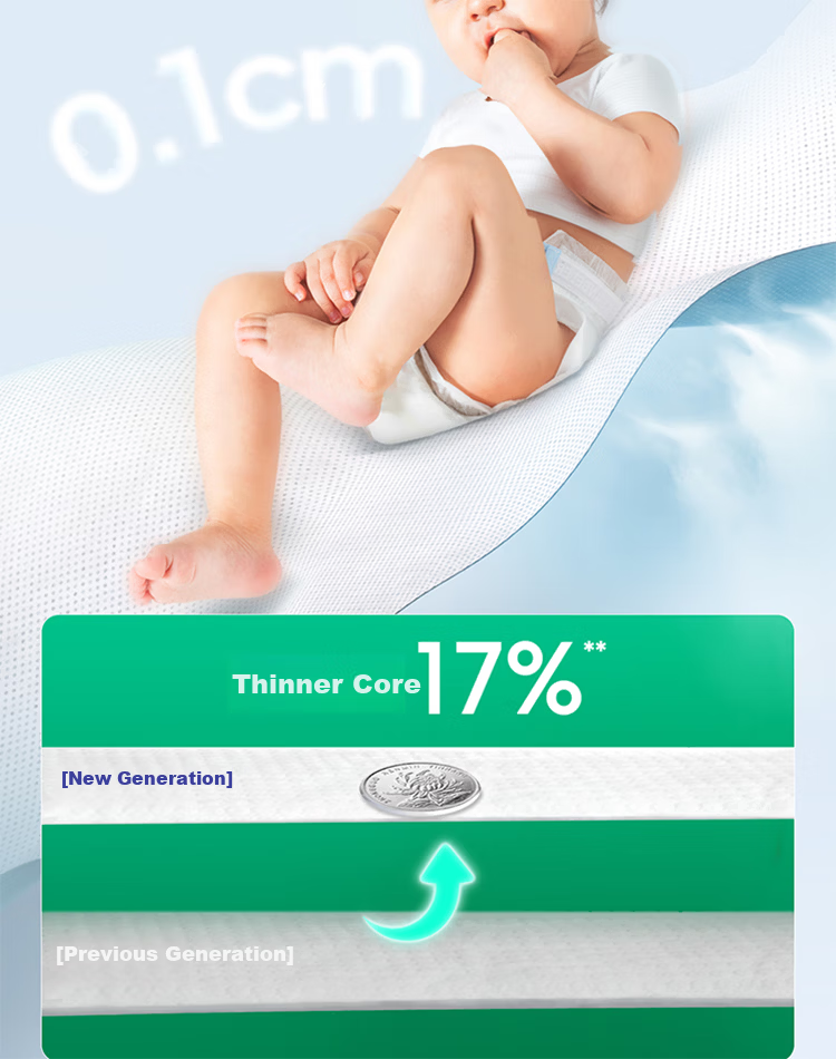 Subicchi Breathable Thin Baby Diapers S32 (4-8kg) No Waist Tape 6