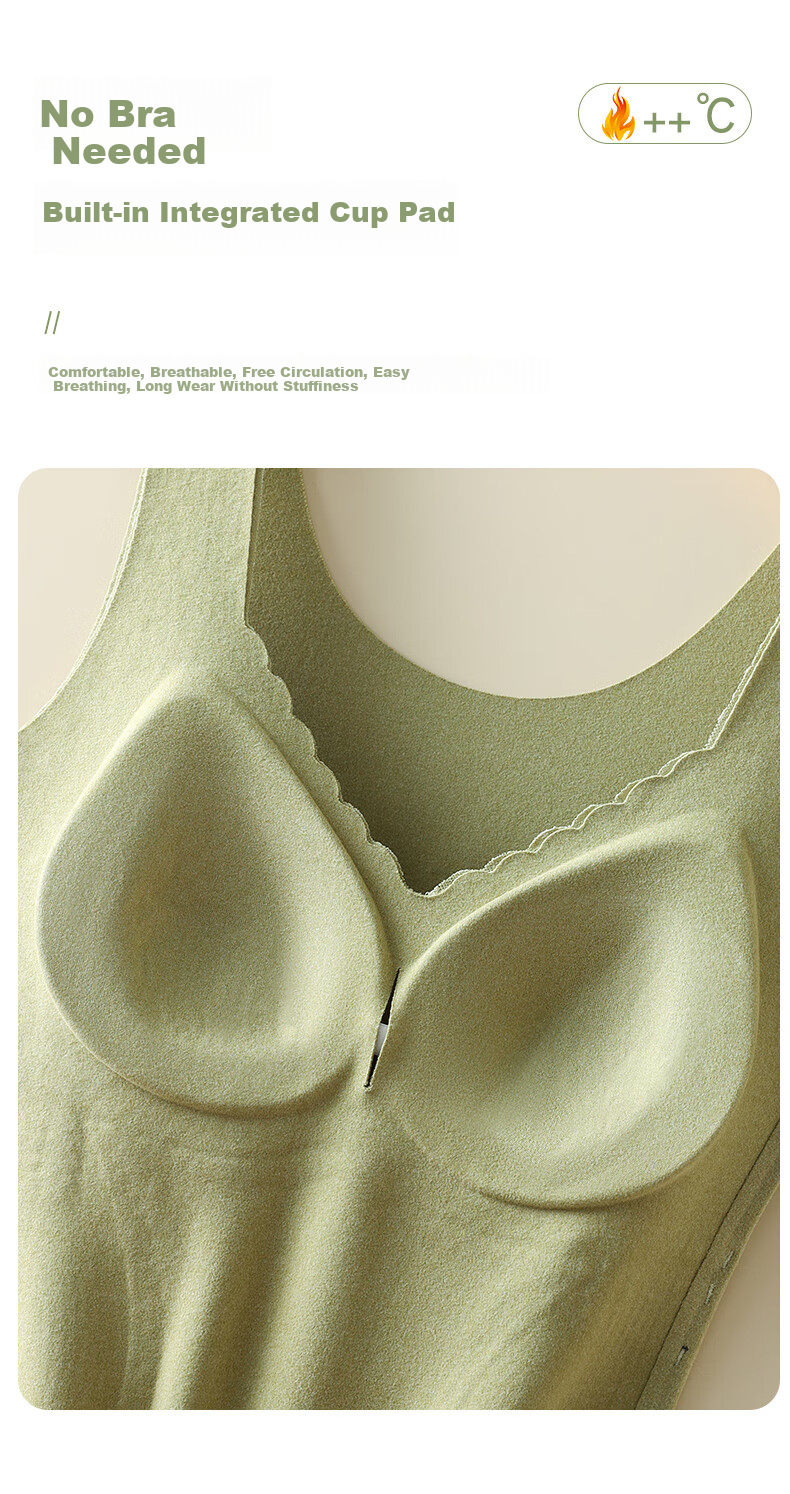 MiiOW Women's Black Adjustable Size Front Hook Shaping Push-Up Infrared Heating Base Layer Top L 20