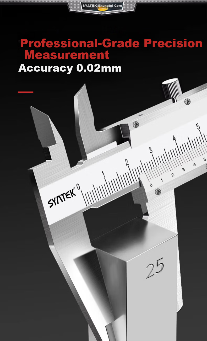 SYNTEK Mini Vernier Caliper High Precision Small Depth Gauge Household Industrial Small Size Oil Mark Caliper 100mm 3