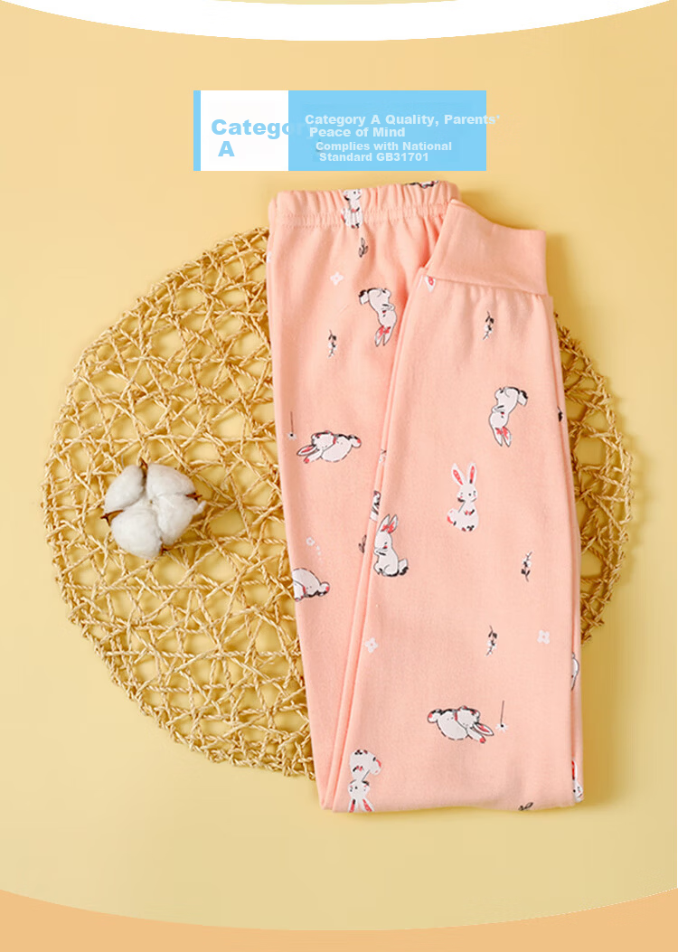 Hodohome Kids Girls Cotton Thermal Antibacterial Warm Pants Mid-Large Children Cotton Fleece Sleepwear 172 130 5