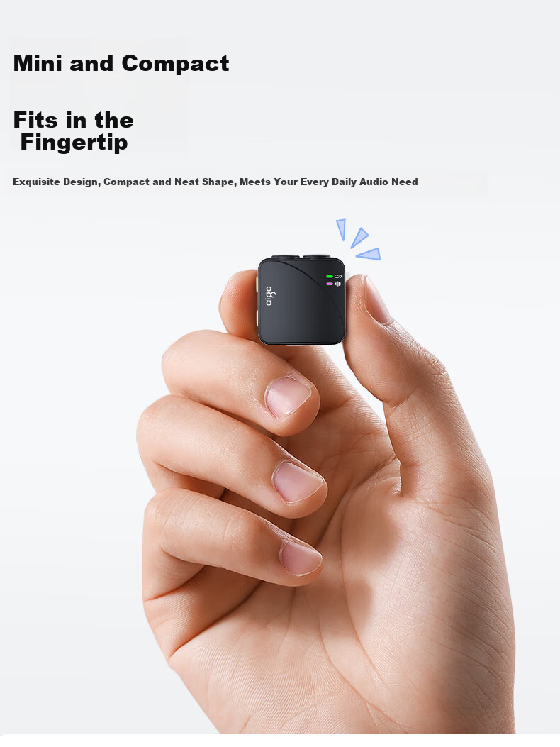 Aigo S31 Wireless Lavalier Microphone Live Streaming Recording Outdoor Short Video Douyin K-Song Mic AI Noise Reduction Mini Mic Charging Case Version One-to-Two New Product 5