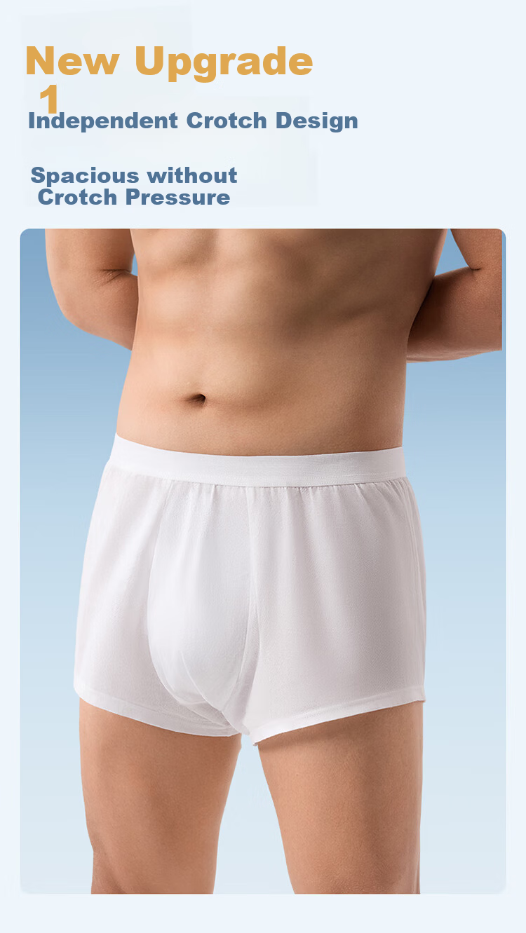 PurCotton Men's Disposable Cotton Boxer Briefs Travel Portable Business Trip Wash-Free Lint-Free 14