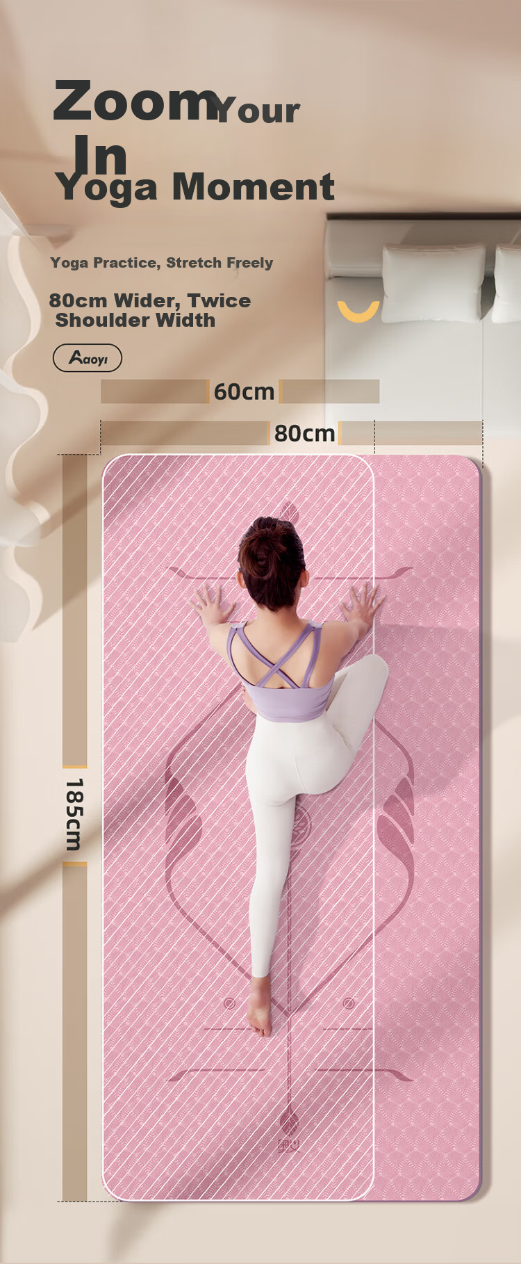 Aoyi Yoga Mat Women's Thickened Home Use Soundproof Shockproof Non-Slip Mat 4