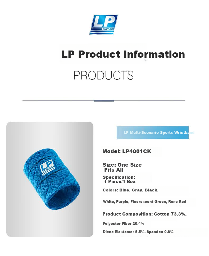 LP Wrist Support Sweat-Absorbing Anti-Sprain Sports Wristbands for Fitness, Badminton, Basketball, Volleyball - Unisex (Pack of 2) 4