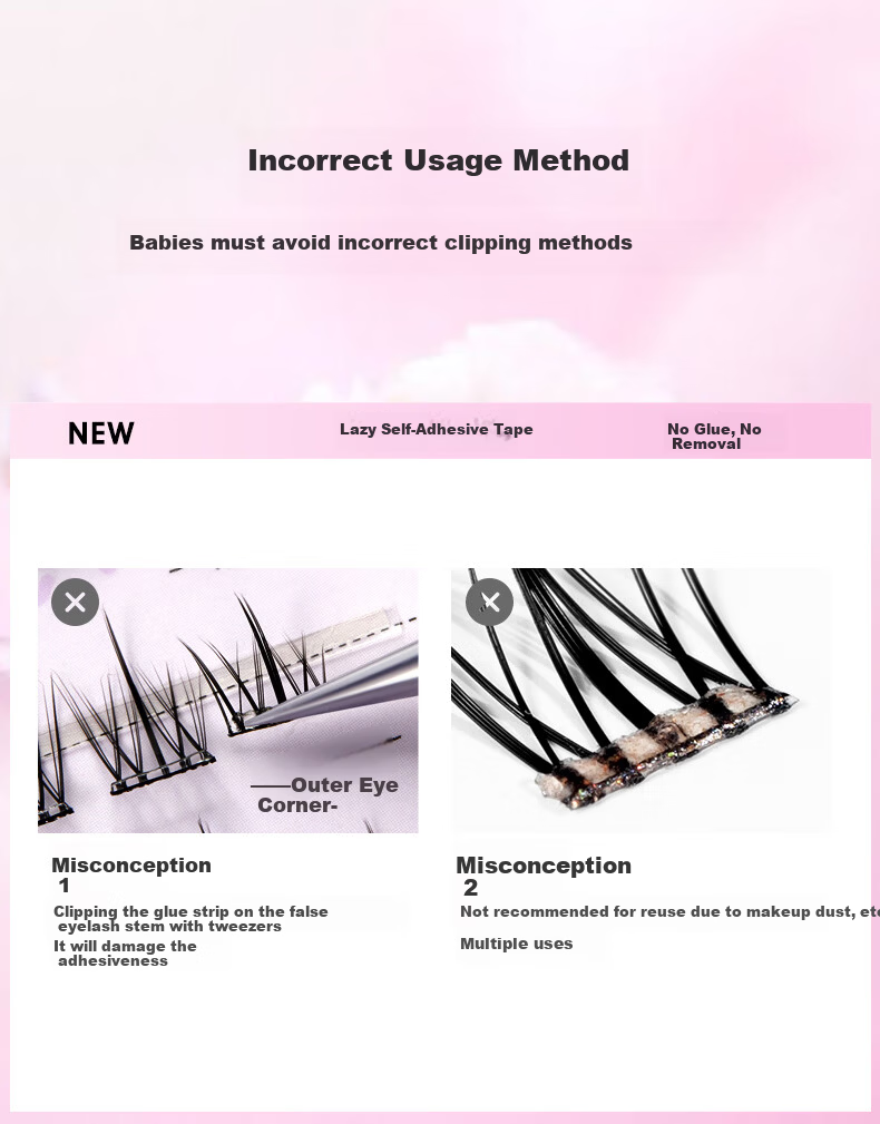 Jianmeichuangyan Glue-Free False Eyelashes, Lazy Person's Trilogy 36 Clusters ABA Upgraded Version, Puffy Eyes for Beginners, No-Removal Natural Long-Lasting 8