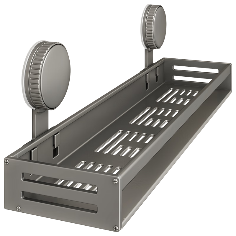 YOUQIN Suction Cup Storage Rack, Bathroom No-Drill Vanity Wall-Mounted Organizer, Washroom Toilet Storage Shelf