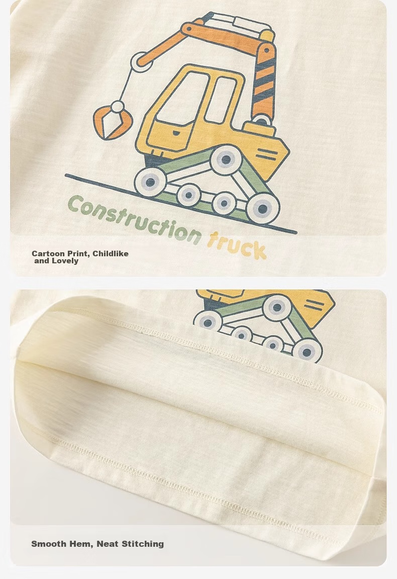 DAVE & BELLA Children's Short-Sleeve Summer Wear, Boys' Cartoon T-Shirt, Stylish Casual Color-Block Top 5