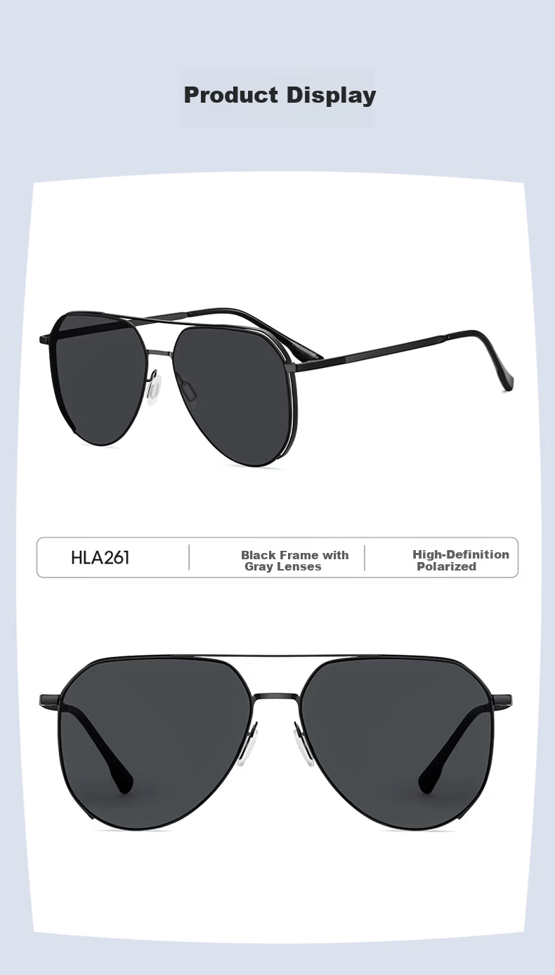HLA Polarized Sunglasses Ultra-Light β-Titanium Temple Driving Sunglasses Men UV Protection Outdoor Fishing Glasses 11