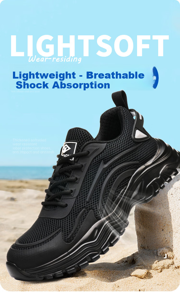 Dinggu Men's Safety Work Shoes Steel Toe Anti-Smash Anti-Puncture Durable Summer JD1666BDW42 1