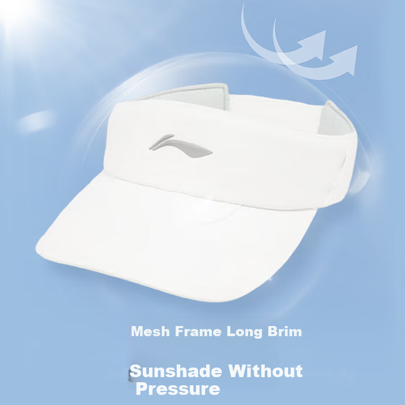 Li-Ning 2026 Unisex Running Series Reflective Moisture-Wicking Visor Cap White One Size