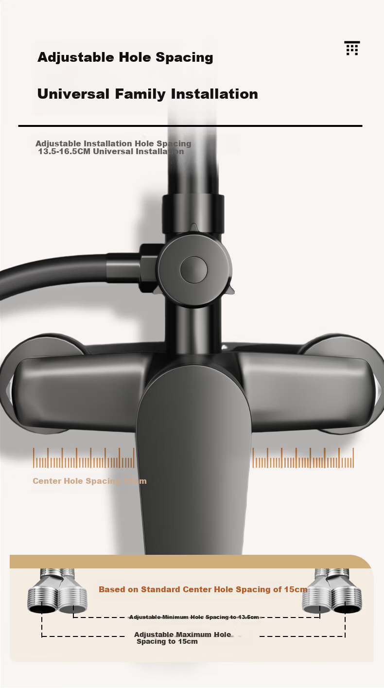 Jingmi Premium Shower Set Brass Gunmetal Shower Head Full Home Pressurized Bathroom Shower System 13